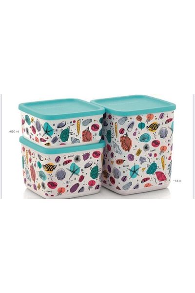 Tupperware Cubic 3 Piece Storage Container
