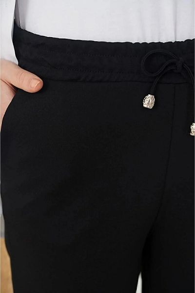 AdaMensucat Carrot Cut Women's Trousers - Rope Detailed, Pocket and Elastic Waist