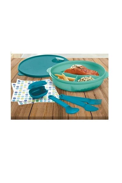 Tupperware Picnic Serving Set Fork Spoon Knife with Protective Cover