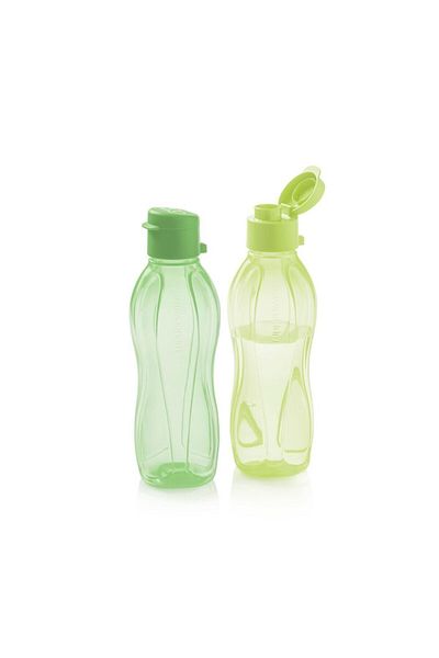 Tupperware Eco 500 ml Bottle - Forest Green and Lime Water Bottle Set of 2