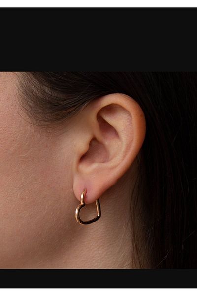 GÜRLER Heart Patterned Minimal Earrings