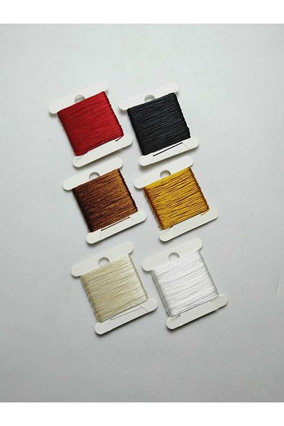 Eskişehir hobi sanat 6 Πολύχρωμο κορδόνι Tasbih 0,3 mm - 5 μέτρα Σύνολο 30 μέτρα