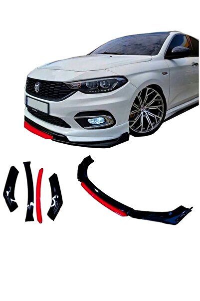 gürler oto kılıf ve aksesuar Ön Tampon Eki Universal Ön Lip Fiat Egea Uyumlu Ön Karlık Siyah-kırmızı
