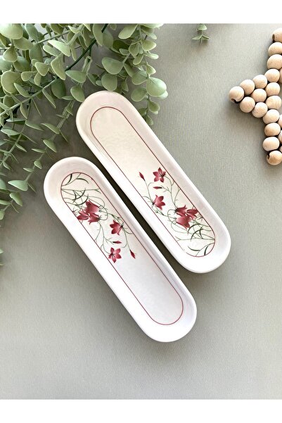 Yiğit Seramik Züccaciye Fushia Crocus Model - 2-Piece Olive Bowl Breakfast Plate