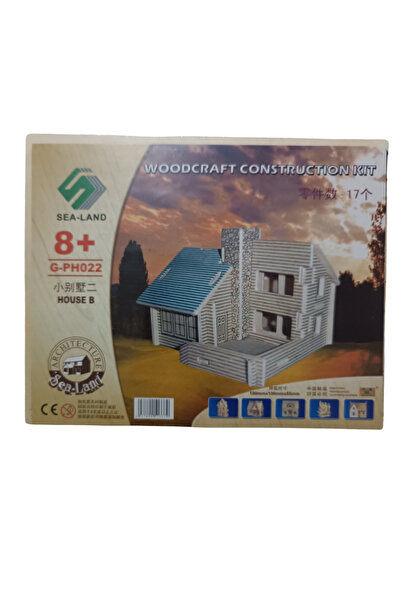 SEA-LAND Ahşap Puzzle, 3d Ahşap Boyanabilir Ev Maketi