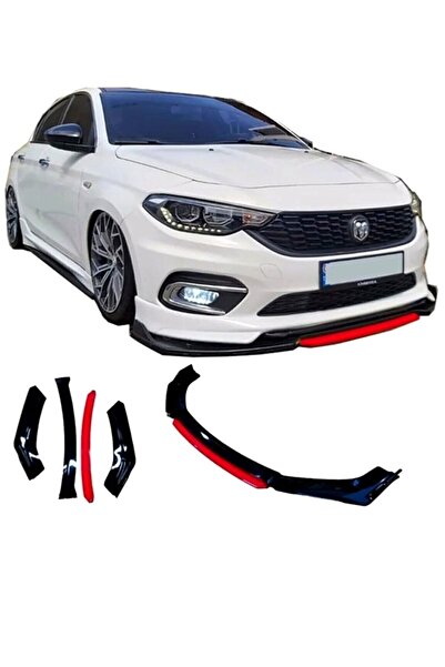 gürler oto kılıf ve aksesuar Ön Tampon Eki Universal Ön Lip Fiat Egea Uyumlu Ön Karlık Siyah-kırmızı