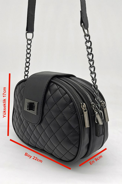 MILANOFOX Τσάντα ώμου με καπιτονέ - Λεπτομέρεια αλυσίδας, κάλυμμα κλειδαριάς, φερμουάρ, 3 θήκες, ρυθμιζόμενο χιαστί λουράκι