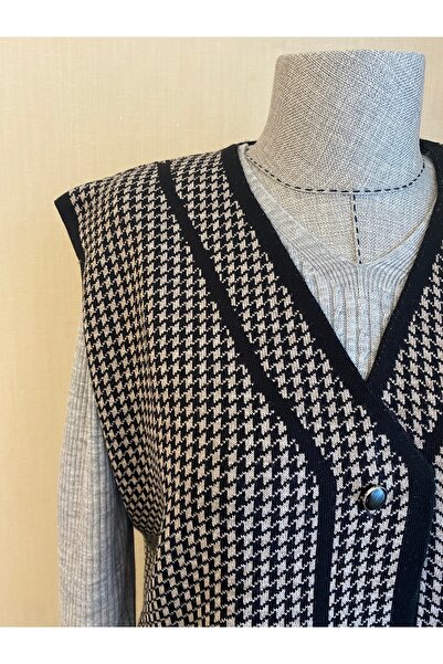 TEK Young-Mom Vest - Goose Feet Patterned, Black Mink