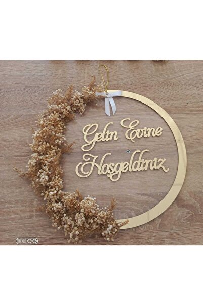 AbaTech Şeffaf Aynalı Pleksi Gelin Evine Hoşgeldiniz Kapı Süsü