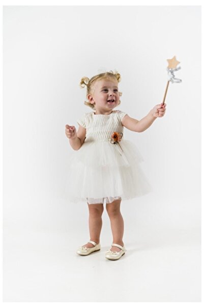 Kamber Sisters Wecan Exclusive Kız Bebek Ekru Doğum Günü Mevlüt Düğün Elbisesi