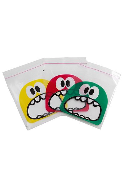 reprodesign Прозрачни торбички с шарки Monster, 50 броя, самозалепващи се, 10x15 см