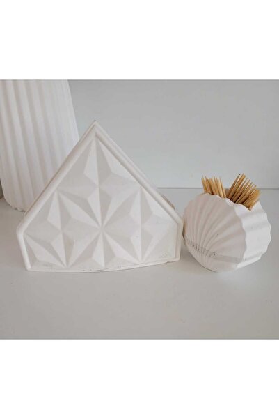 KARRA Concrete Napkin and Toothpick Holder Set - Bag