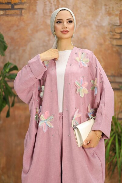 SHİROSA Σετ κιμονό με διπλό σχέδιο λουλουδιών