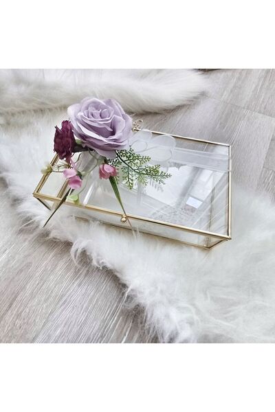 LilAmor Concept Hediyelik Söz nişan cam kutu sandik ve söz mendili