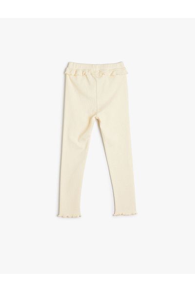 Koton Leggings aus Baumwolle mit Rüschendetail und elastischem Bund