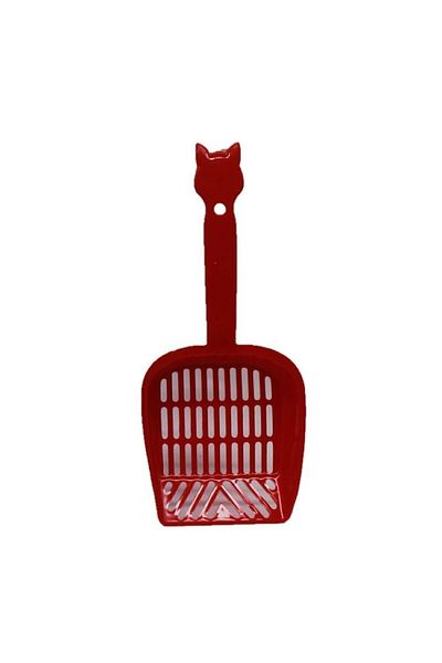Pettrend Red Small Size Cat Toilet Sand Cleaning Sifting Shovel Multi-Purpose Plastic Shovel