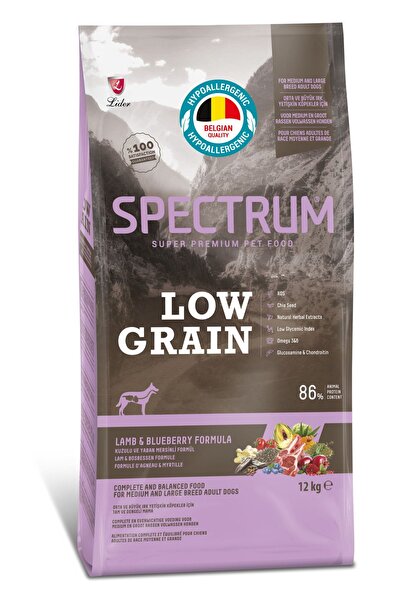 Spectrum Low Grain Kuzu Etli Ve Yaban Mersinli Yetişkin Köpek Maması 12 Kg