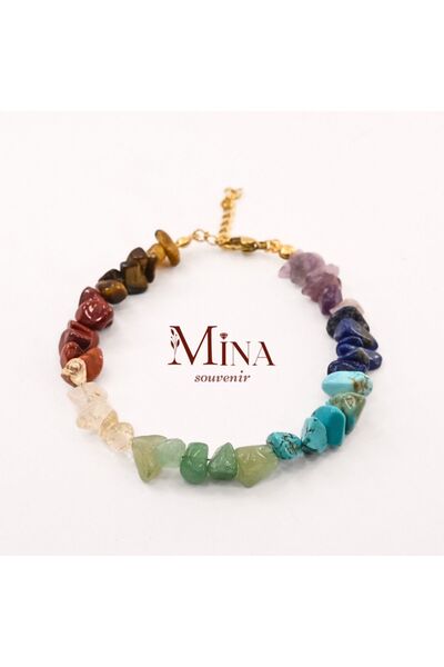 Mina Souvenir سوار شقرا من الحجر الطبيعي - تصميم كريمي