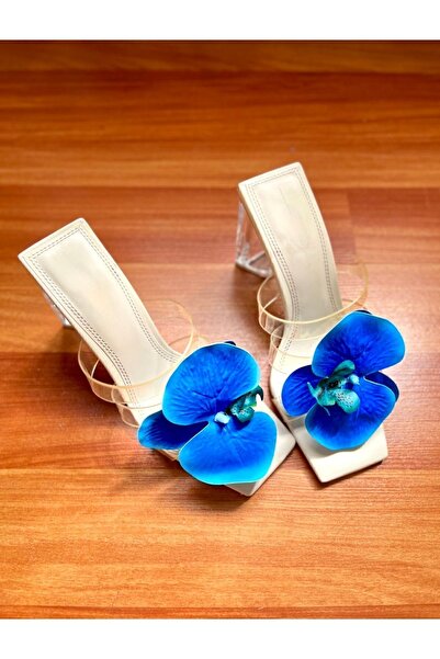 FloresDeCarnaval 1 Çift Çıtçıtlı Ayağı Acıtmayan Mavi Orkide Ayakkabı Tokası