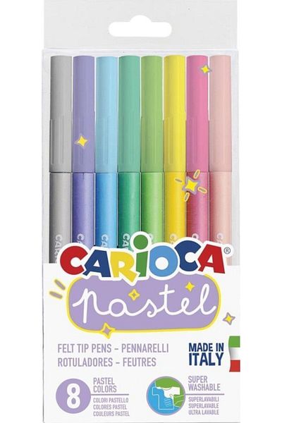 CARIOCA Pastel Washable Felt Tip Pen 8 Pieces