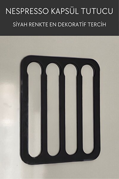Nosa Mall Nespresso Ve Starbucks Uyumlu Duvar Tipi Kapsül Kahve Standı Tutacağı Siyah Kapsül Tutucu Kapsül