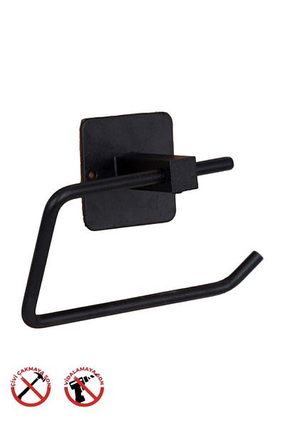 Innova WC Paper Holder Black Matte Paint Adhesive