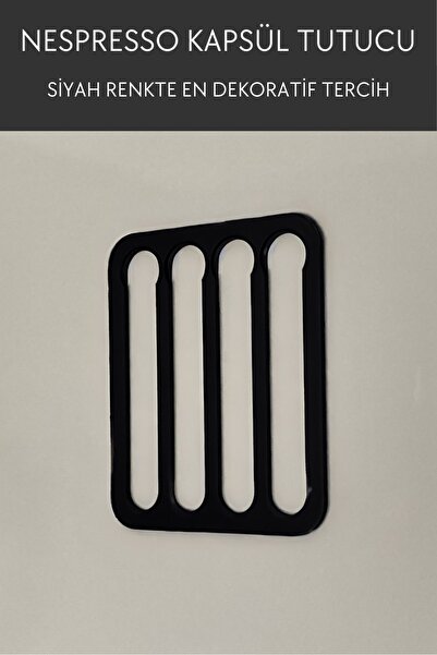 Nosa Mall Nespresso Ve Starbucks Uyumlu Duvar Tipi Kapsül Kahve Standı Tutacağı Siyah Kapsül Tutucu Kapsül