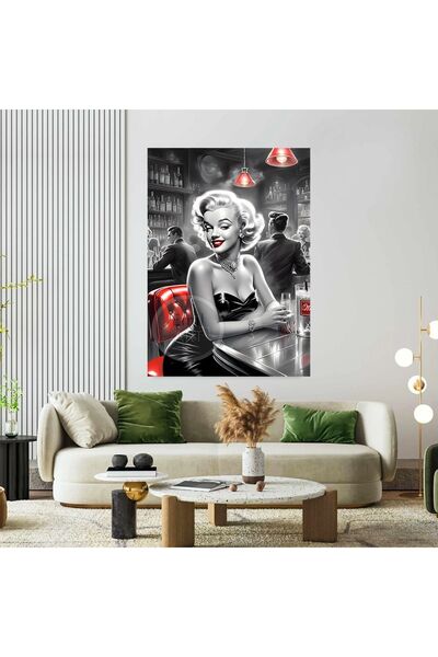 Şehzat Modern Yapay Zeka Tasarımı Marilyn Monroe Bar Özgün Tasarım Kanvas Tablo