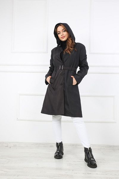 S&V TEKSTİL Trenci negru de damă