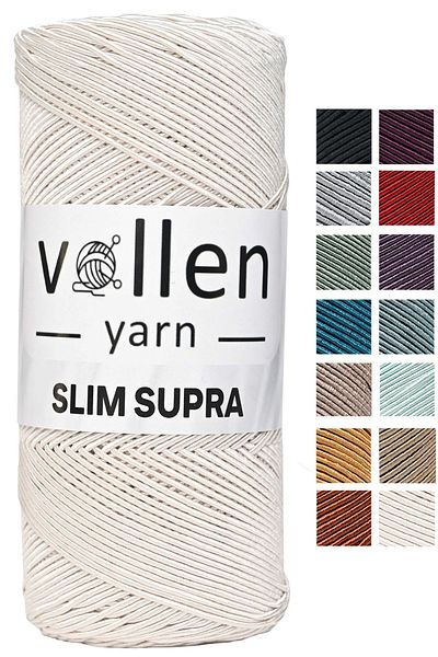 vollen yarn Slim Supra 200 Gr, Κερωμένο νήμα, Πολυεστερικό νήμα, νήματα τρεξίματος, νήματα τσάντας, νήματα βραχιολιών, νήματα pase Ecru