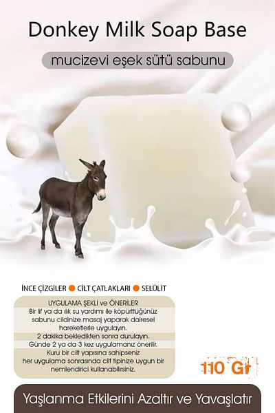 FANTASTİK SANAT ATÖLYESİ Miraculous Donkey Soap - Stop to Fine Lines, Cellulite, Wrinkles and Aging Effects!