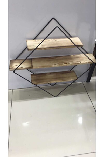 İNCİR HOME CONSPET Metal telli ahşap bölmeli duvar rafı