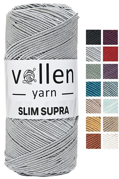 vollen yarn Slim Supra 200 Gr, Κερωμένο σχοινί, Πολυεστερικό σχοινί, Σχοινί Runner, Σχοινί τσάντας, Σχοινί βραχιολάκι, Σχοινί Pase Silver Grey