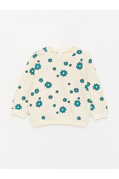 LC Waikiki Bisiklet Yaka Uzun Kollu Baskılı Kız Bebek Sweatshirt 2'li