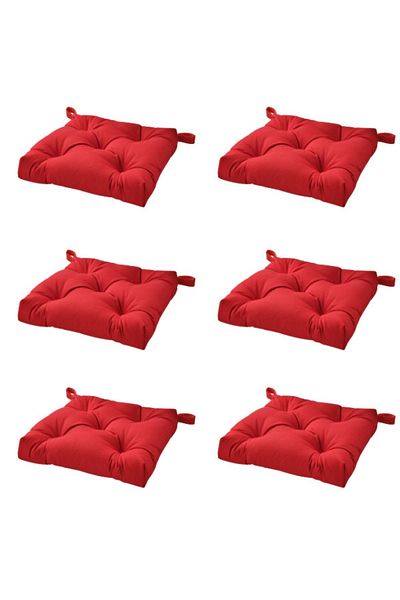 Eminel Ticaret Malinda Chair Cushion, Red, 6 Pieces, 40/35x38x7 Cm