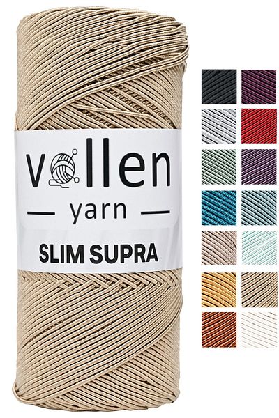 vollen yarn Slim Supra 200 Gr, Κερωμένο νήμα, Πολυεστερικό νήμα, νήμα τρεξίματος, νήμα τσάντας, νήμα βραχιολιού, νήμα pase Beige