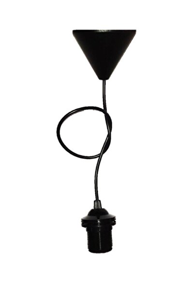 Genel Markalar Elkon Siyah Asma Duy Kablolu Duy Tij E27