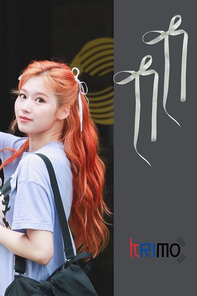 KRIMO Kpop Twice Sana Cream Color Bow Hair Clip