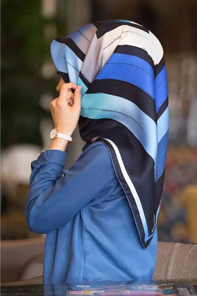 Vissona Twill μεταξωτό φουλάρι Navy Blue, Saks 16463-0033