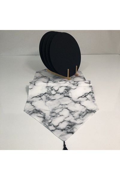 desen tasarım American Service, Σετ φορτιστή 4 τεμαχίων και Runner White Marble