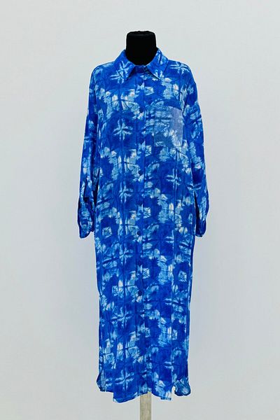 Puane Long Tie-Dye Patterned Buttoned Tunic 10539