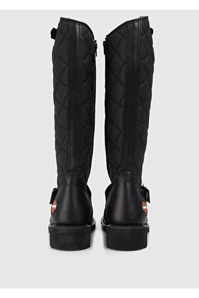 Harley Davidson Kauçuk Lastik Tabanlı Deri Bot Çizme