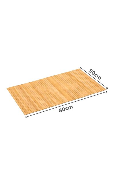 MEHAY HOME LÜX BAMBU KAYMAZ BANYO PASPASI- SU GEÇİRMEZ-ÇOK AMAÇLI MAT 50*80