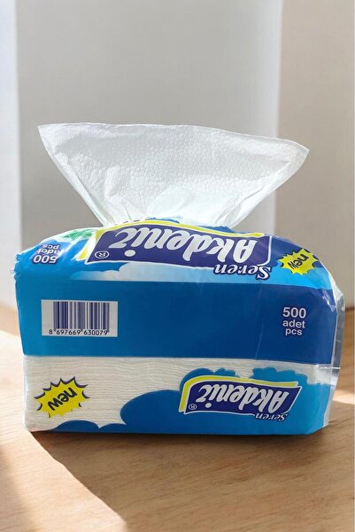 GÜZELYÜZ AVM Çekmeli Peçete 500'lü 21x21 Araba Ev İş Ofis Peçetesi Akdeniz Pe...