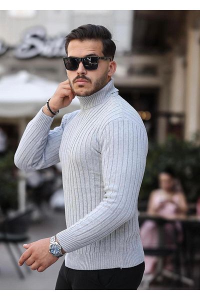 LUPERCUS Men's Gray Knitwear Sweater