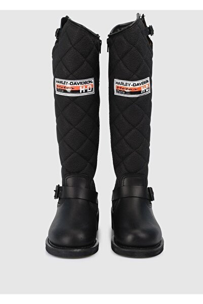 Harley Davidson Kauçuk Lastik Tabanlı Deri Bot Çizme