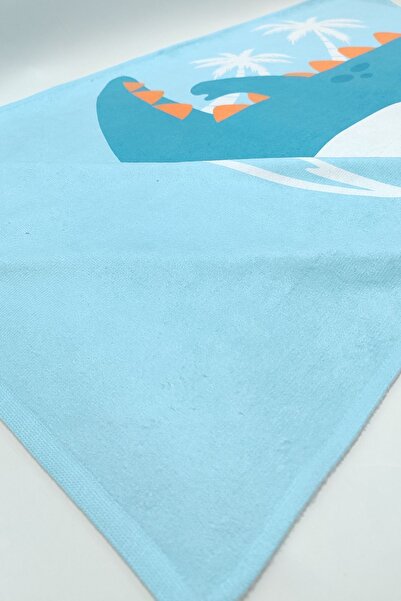VEVİEN HOME Детска плажна кърпа Surf Dino с дигитален печат, 60x130 см