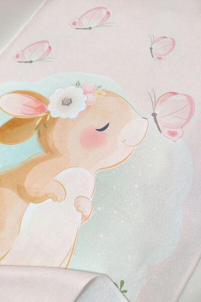 VEVİEN HOME منشفة شاطئ للأطفال مطبوعة رقميًا على شكل أرنب لطيف مقاس 70 × 140 سم