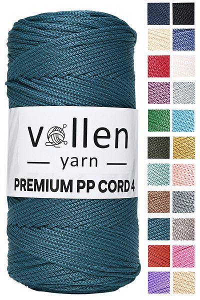 vollen yarn 200gr/230m Premium Polyester Macrame Twine 2mm, μακραμέ Σχοινί, μακραμέ, σουπλά, τσάντα Σχοινί, μπλε βενζίνης