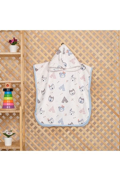 VEVİEN HOME Night Owl Kids Poncho Beach Towel